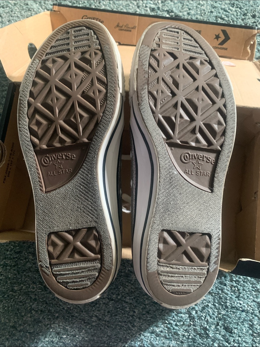 Converse Silver Metallic gunmetal gray Low Top Sneakers with White Accents 7 - Picture 8 of 8